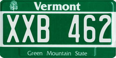 VT license plate XXB462