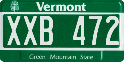 VT license plate XXB472
