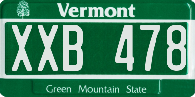 VT license plate XXB478