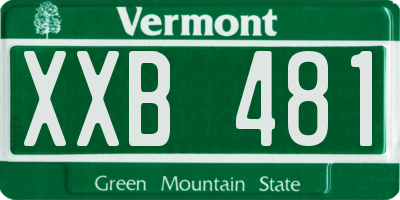 VT license plate XXB481