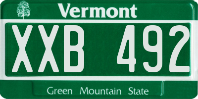 VT license plate XXB492