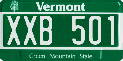 VT license plate XXB501