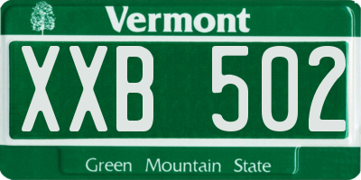 VT license plate XXB502