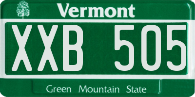 VT license plate XXB505