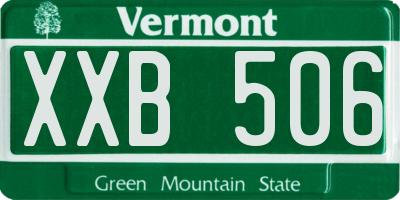 VT license plate XXB506