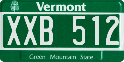 VT license plate XXB512
