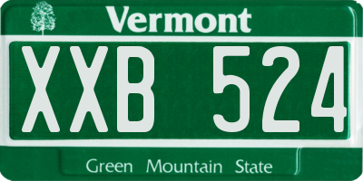 VT license plate XXB524