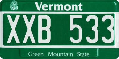 VT license plate XXB533