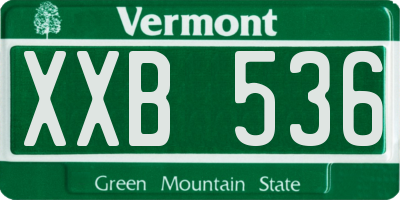VT license plate XXB536