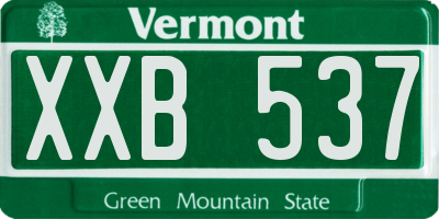 VT license plate XXB537