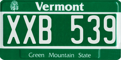 VT license plate XXB539