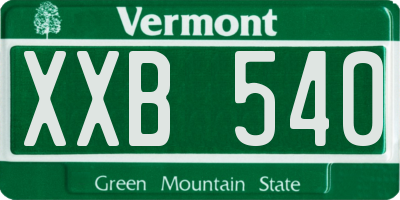 VT license plate XXB540