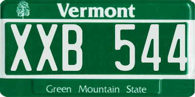 VT license plate XXB544