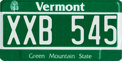 VT license plate XXB545