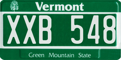 VT license plate XXB548