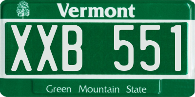 VT license plate XXB551
