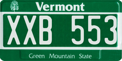 VT license plate XXB553