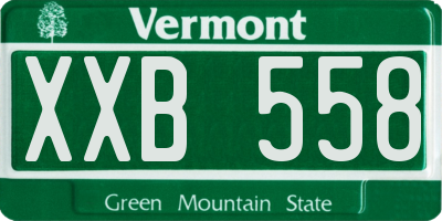 VT license plate XXB558