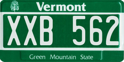 VT license plate XXB562