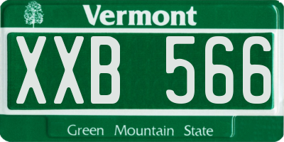VT license plate XXB566