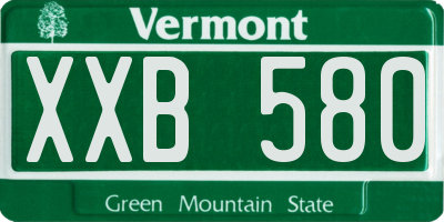 VT license plate XXB580