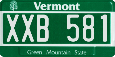 VT license plate XXB581