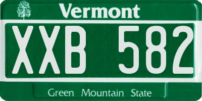 VT license plate XXB582