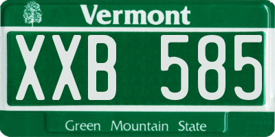 VT license plate XXB585