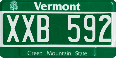 VT license plate XXB592