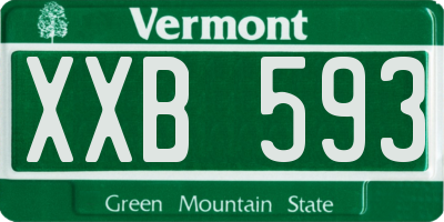 VT license plate XXB593