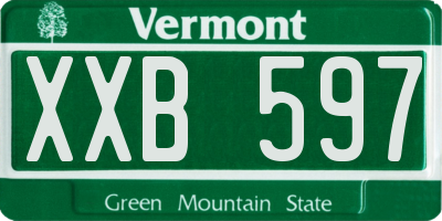 VT license plate XXB597