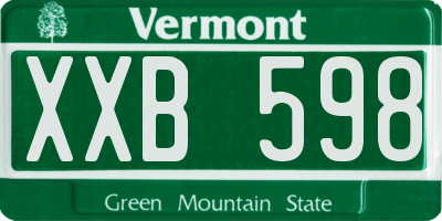 VT license plate XXB598