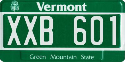 VT license plate XXB601