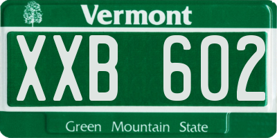 VT license plate XXB602