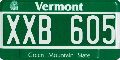 VT license plate XXB605