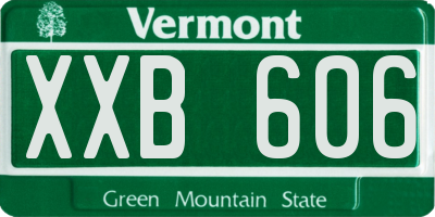 VT license plate XXB606