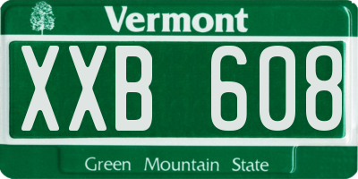 VT license plate XXB608