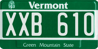VT license plate XXB610
