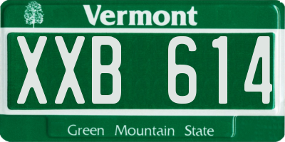 VT license plate XXB614