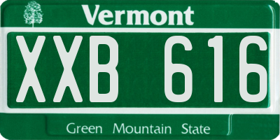 VT license plate XXB616
