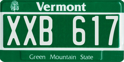 VT license plate XXB617