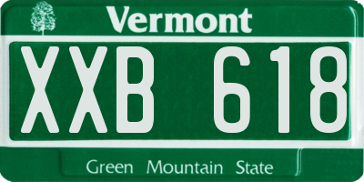 VT license plate XXB618
