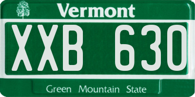 VT license plate XXB630