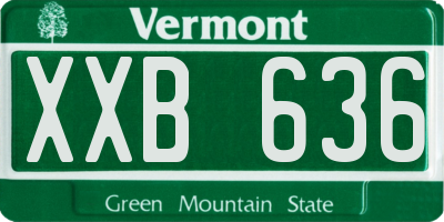 VT license plate XXB636