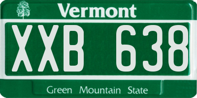 VT license plate XXB638