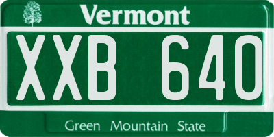 VT license plate XXB640