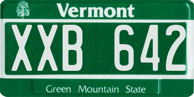VT license plate XXB642