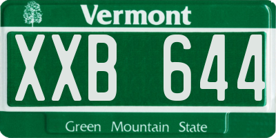 VT license plate XXB644