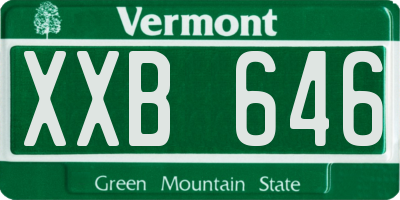VT license plate XXB646
