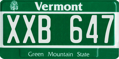 VT license plate XXB647
